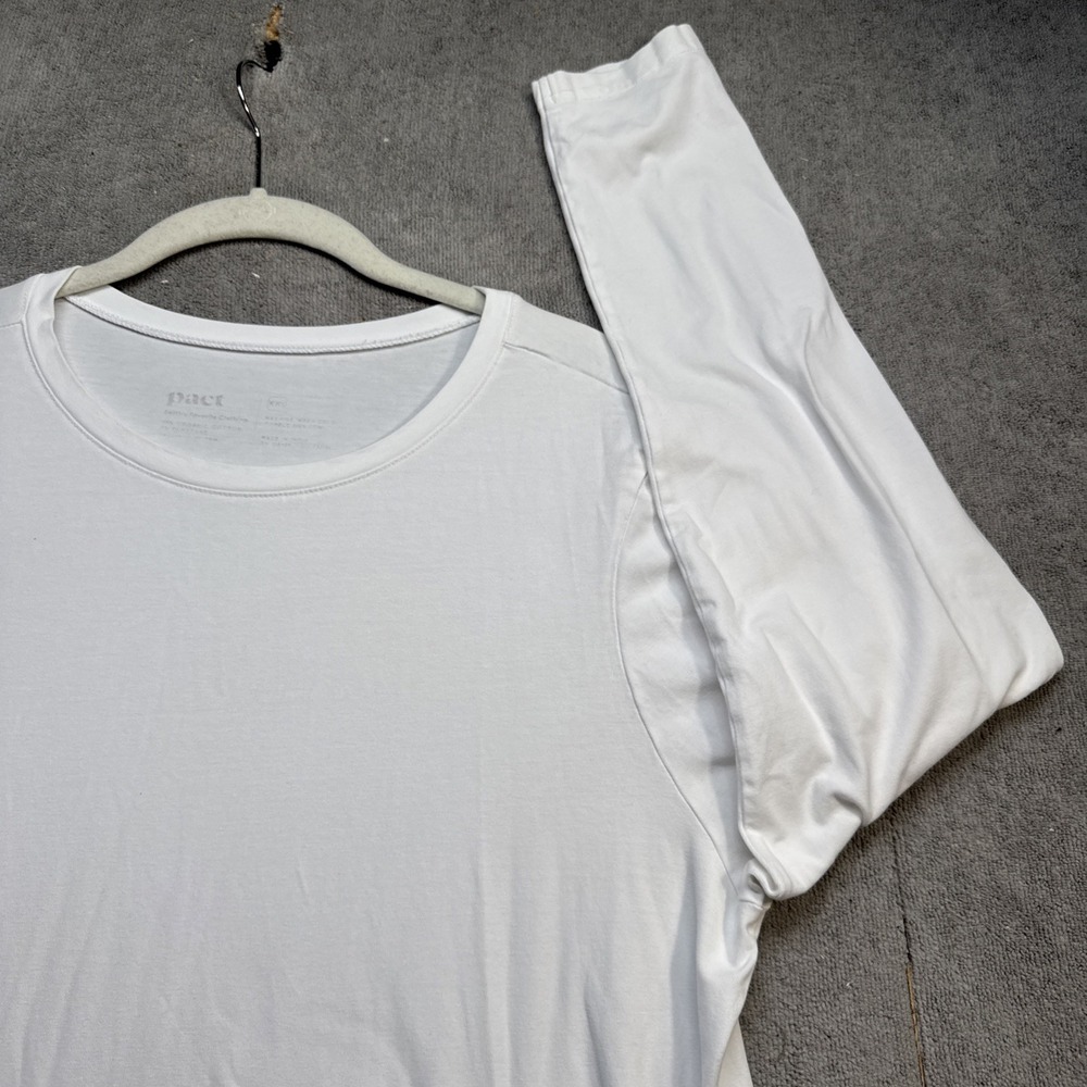 Pact Men's‎ White Long Sleeve Crew Neck Shirt XXL Organic Cotton